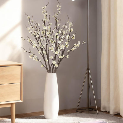 Cherry Blossom Branches 39 Inch White Fake Flowers Spring Decorations for Home Decor, Artificial Flowers Long Stem Branches for Vase Wedding Office Party Table Decor Centerpieces
