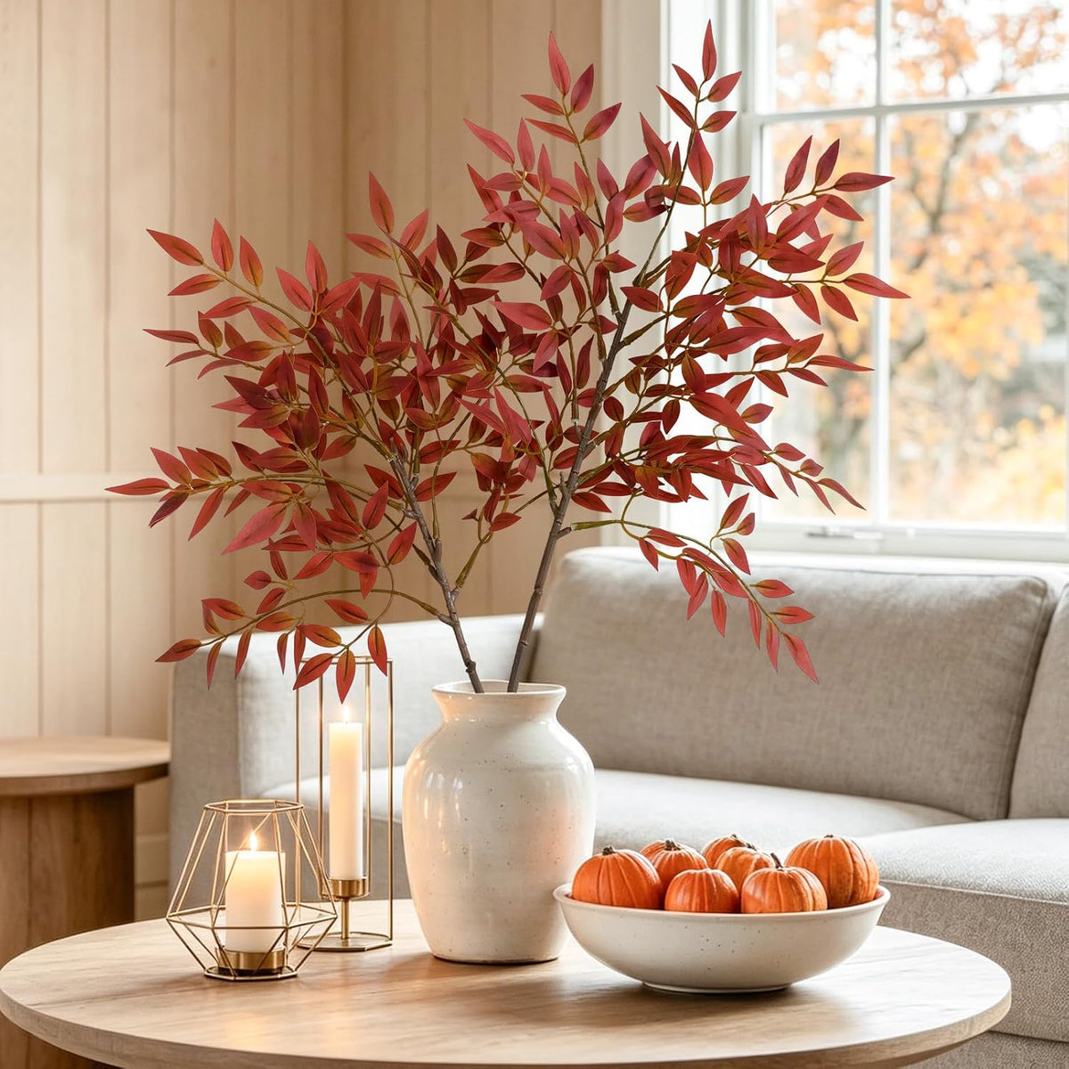 Cherry Blossom Branches 39 Inch White Fake Flowers Spring Decorations for Home Decor, Artificial Flowers Long Stem Branches for Vase Wedding Office Party Table Decor Centerpieces