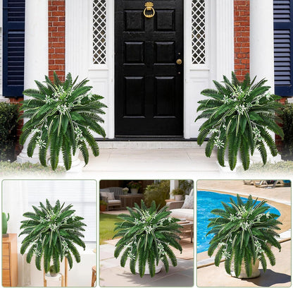 48" Large Fake Ferns Artificial Ferns for Outdoors | Large, Faux Boston Fern, 110 Branches, Realistic, UV Resistant, Planter Home Garden Porch Decor, 1Pcs