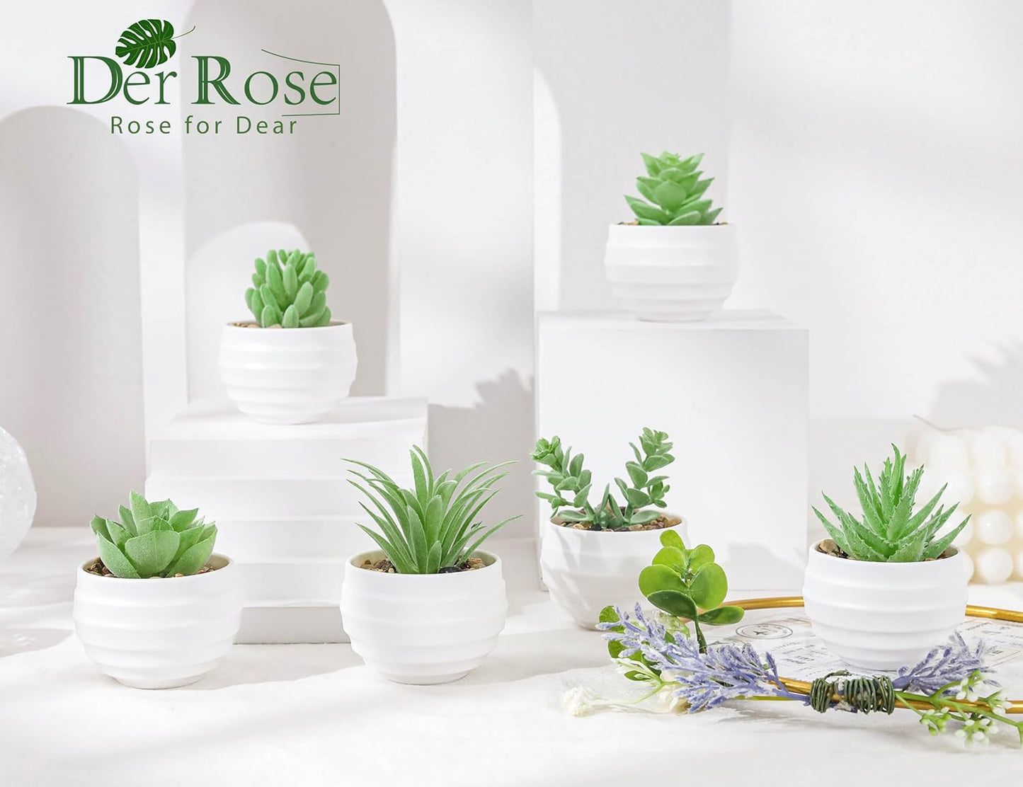 6 Pack Fake Plants Small Realistic Succulents Plants Artificial for Home Room Decor Indoor