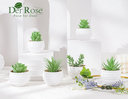 6 Pack Fake Plants Small Realistic Succulents Plants Artificial for Home Room Decor Indoor