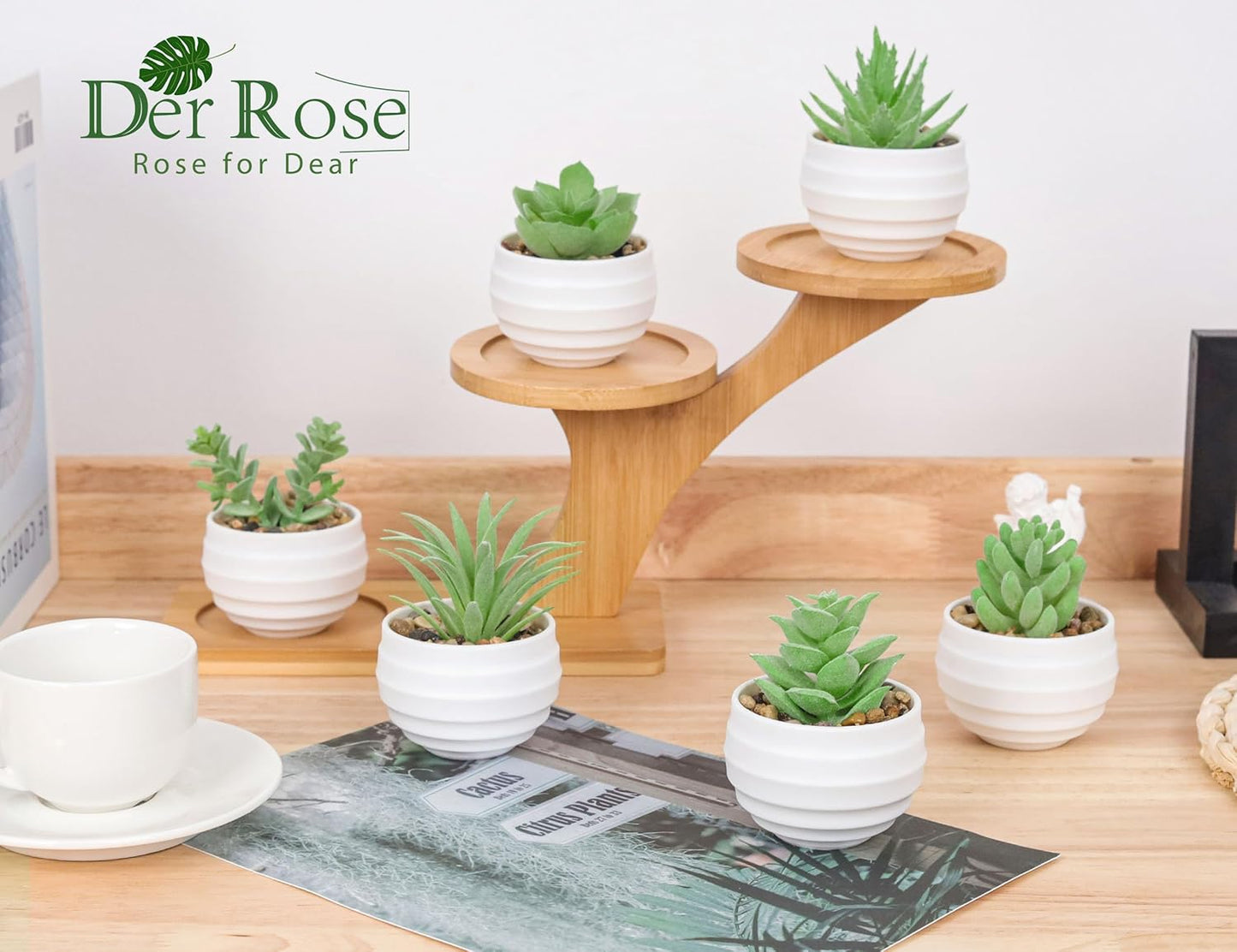 6 Pack Fake Plants Small Realistic Succulents Plants Artificial for Home Room Decor Indoor
