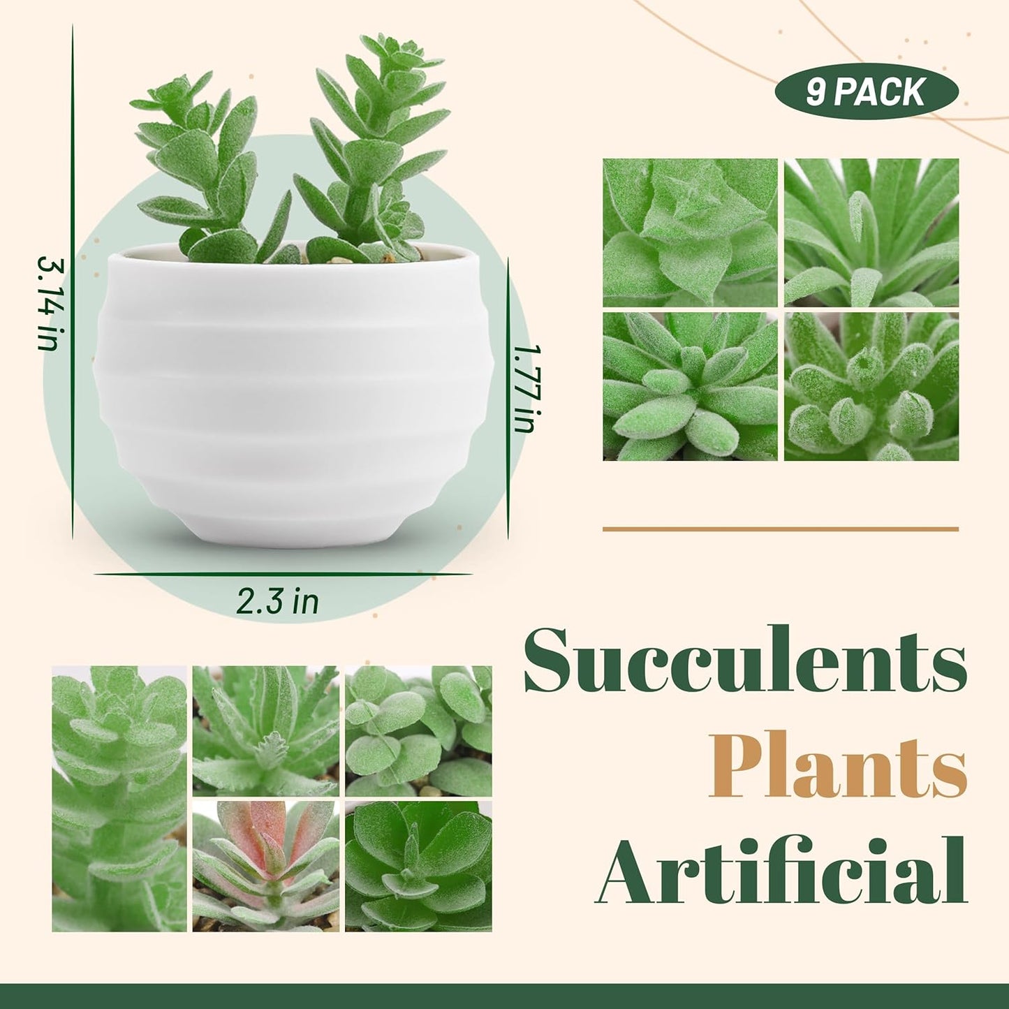 6 Pack Fake Plants Small Realistic Succulents Plants Artificial for Home Room Decor Indoor