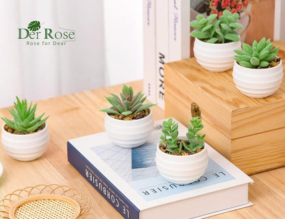 6 Pack Fake Plants Small Realistic Succulents Plants Artificial for Home Room Decor Indoor