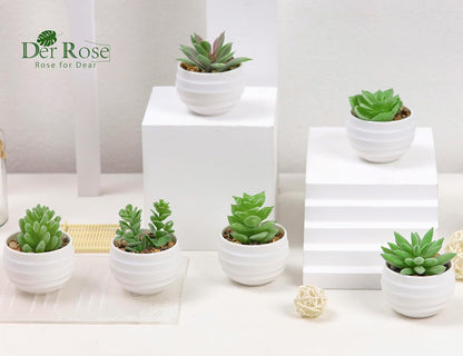 6 Pack Fake Plants Small Realistic Succulents Plants Artificial for Home Room Decor Indoor
