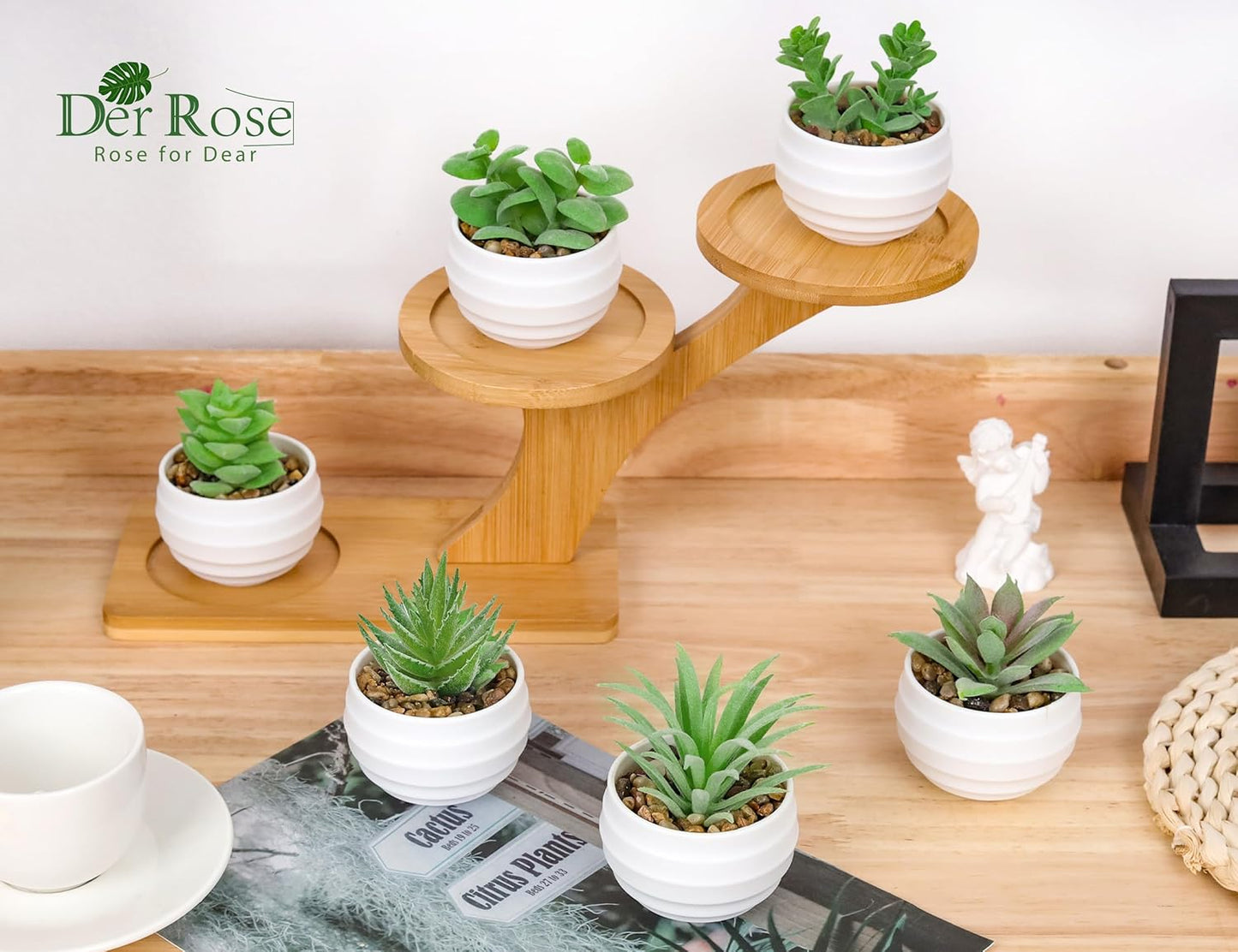 6 Pack Fake Plants Small Realistic Succulents Plants Artificial for Home Room Decor Indoor