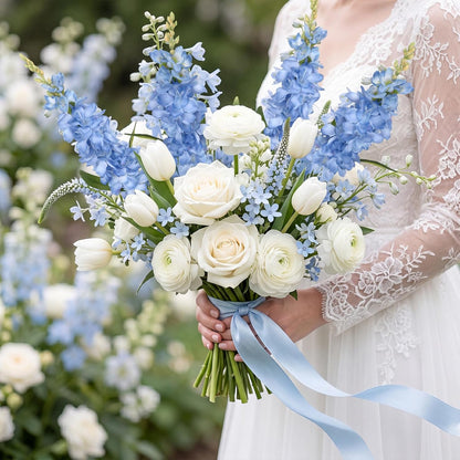 10PCS Blue Delphinium Artificial Flowers 25.2in Faux Silk Flowers Bulk Larkspur Gladiolus Style Fake Blue Flowers for Vase Home Wedding Centerpiece Table Decor Outdoor Floral Filler Florals