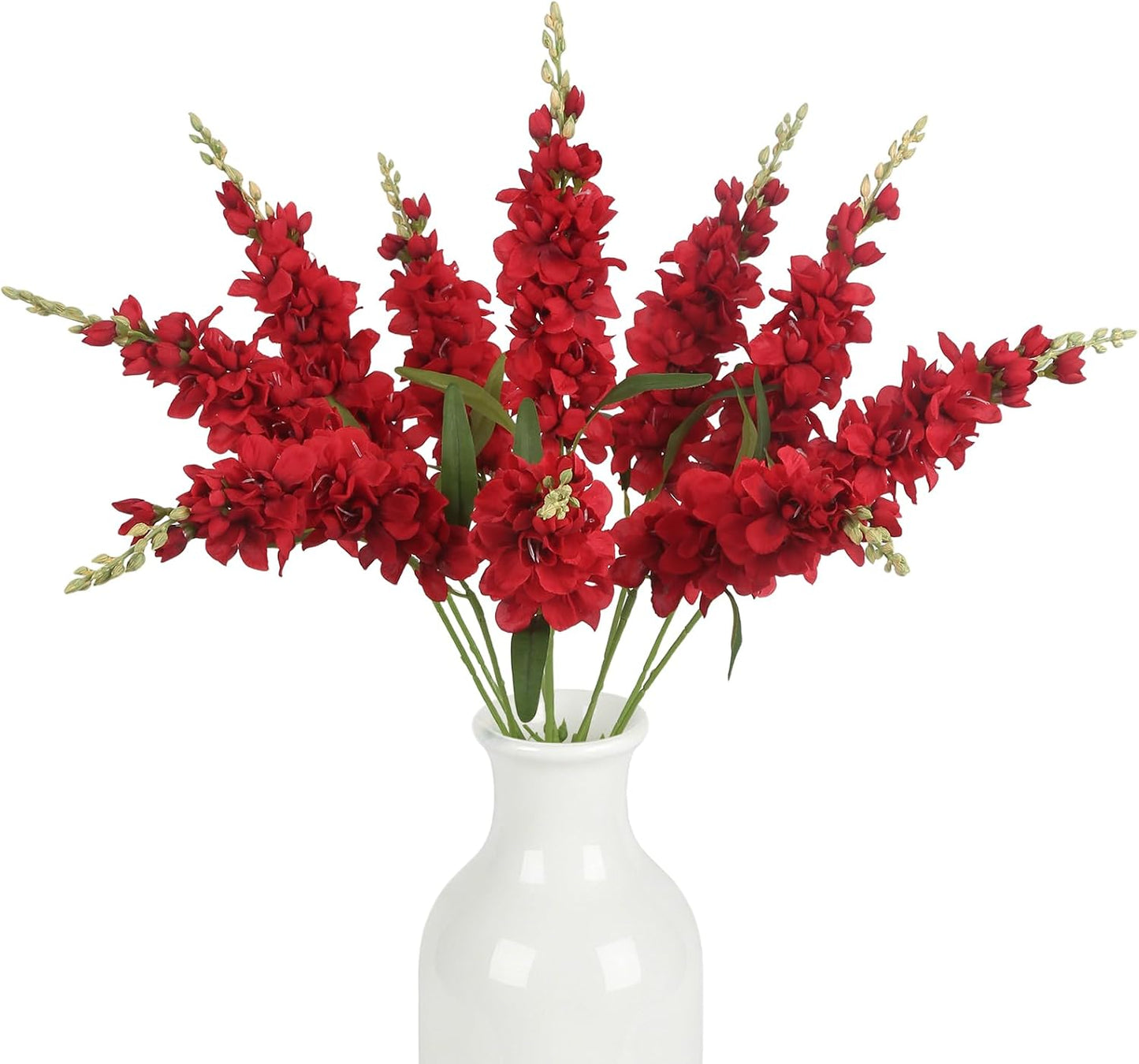 10PCS Blue Delphinium Artificial Flowers 25.2in Faux Silk Flowers Bulk Larkspur Gladiolus Style Fake Blue Flowers for Vase Home Wedding Centerpiece Table Decor Outdoor Floral Filler Florals