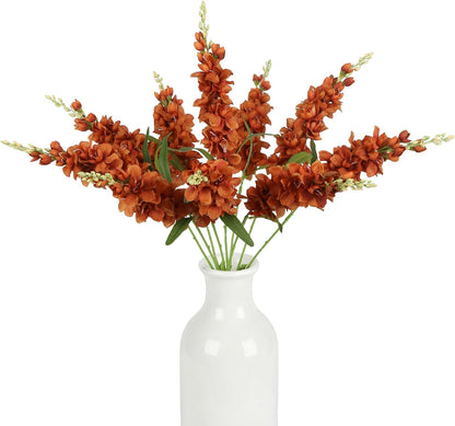 10PCS Blue Delphinium Artificial Flowers 25.2in Faux Silk Flowers Bulk Larkspur Gladiolus Style Fake Blue Flowers for Vase Home Wedding Centerpiece Table Decor Outdoor Floral Filler Florals