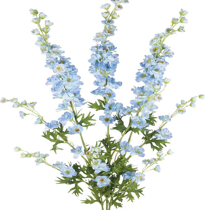 3 Pcs Delphinium Artificial Flowers Bulk 35" Long Stem Silk Larkspur Flowers Artificial Snapdragon Flower Stems Pink Faux Bouquets for Tall Vase Floral Arrangements Home Outdoor Wedding Decor