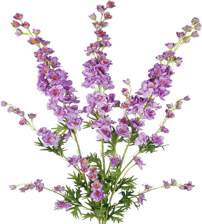 3 Pcs Delphinium Artificial Flowers Bulk 35" Long Stem Silk Larkspur Flowers Artificial Snapdragon Flower Stems Pink Faux Bouquets for Tall Vase Floral Arrangements Home Outdoor Wedding Decor