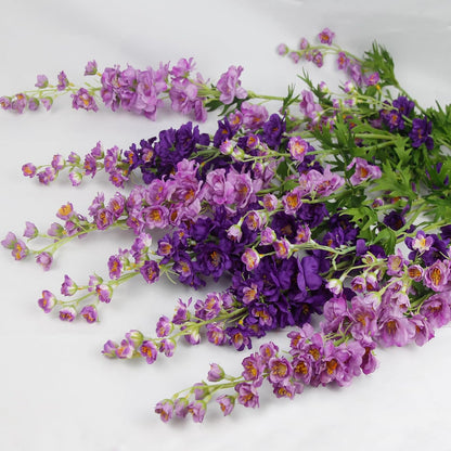 3 Pcs Delphinium Artificial Flowers Bulk 35" Long Stem Silk Larkspur Flowers Artificial Snapdragon Flower Stems Pink Faux Bouquets for Tall Vase Floral Arrangements Home Outdoor Wedding Decor
