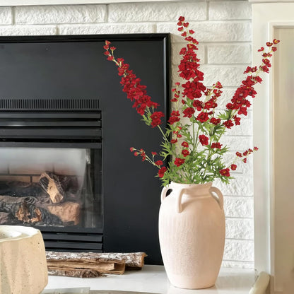 3 Pcs Delphinium Artificial Flowers Bulk 35" Long Stem Silk Larkspur Flowers Artificial Snapdragon Flower Stems Pink Faux Bouquets for Tall Vase Floral Arrangements Home Outdoor Wedding Decor
