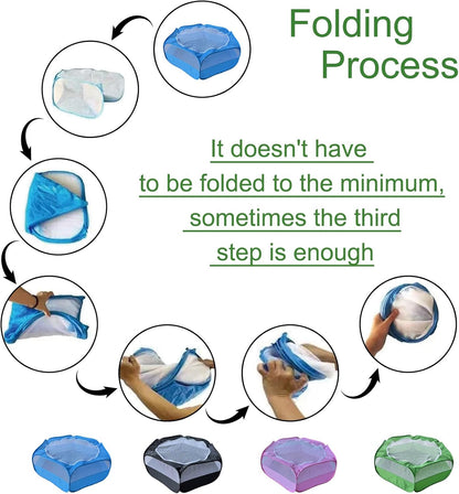 Small Animal Playpen with Zippered Mesh Cover - Portable Foldable Chicken Brooder Box, Indoor Outdoor Enclosure for Guinea Pigs, Bunny, Rabbits, Ferrets, Chinchillas, Kittens (Black)
