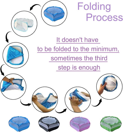 Small Animal Playpen with Zippered Mesh Cover - Portable Foldable Chicken Brooder Box, Indoor Outdoor Enclosure for Guinea Pigs, Bunny, Rabbits, Ferrets, Chinchillas, Kittens (Black)
