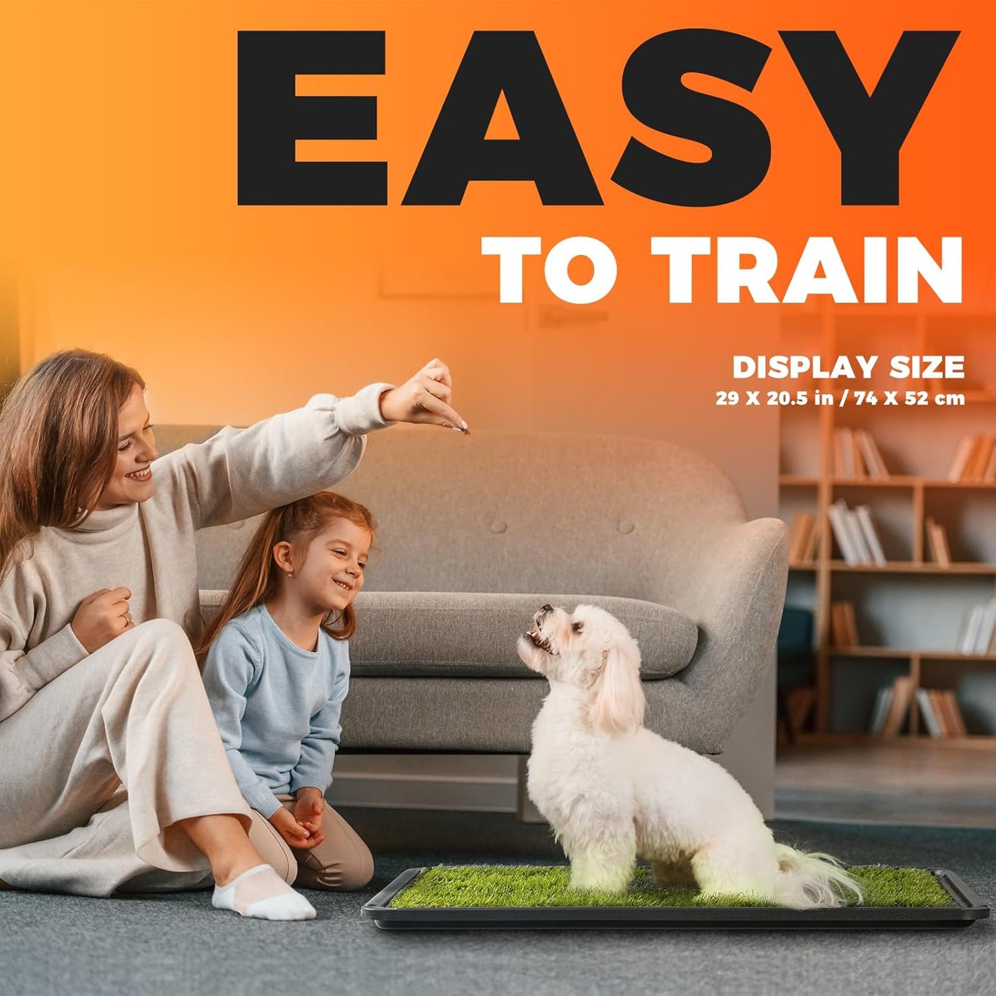 Dog Grass Pad with Tray Large, 41"x27", 2 Reusable Artificial Turf for Dogs Potty, Waterproof Non-Slip Washable Pee Pads, Quickly Absorbency Portable Dog Litter Box for Indoor/Outdoor Use