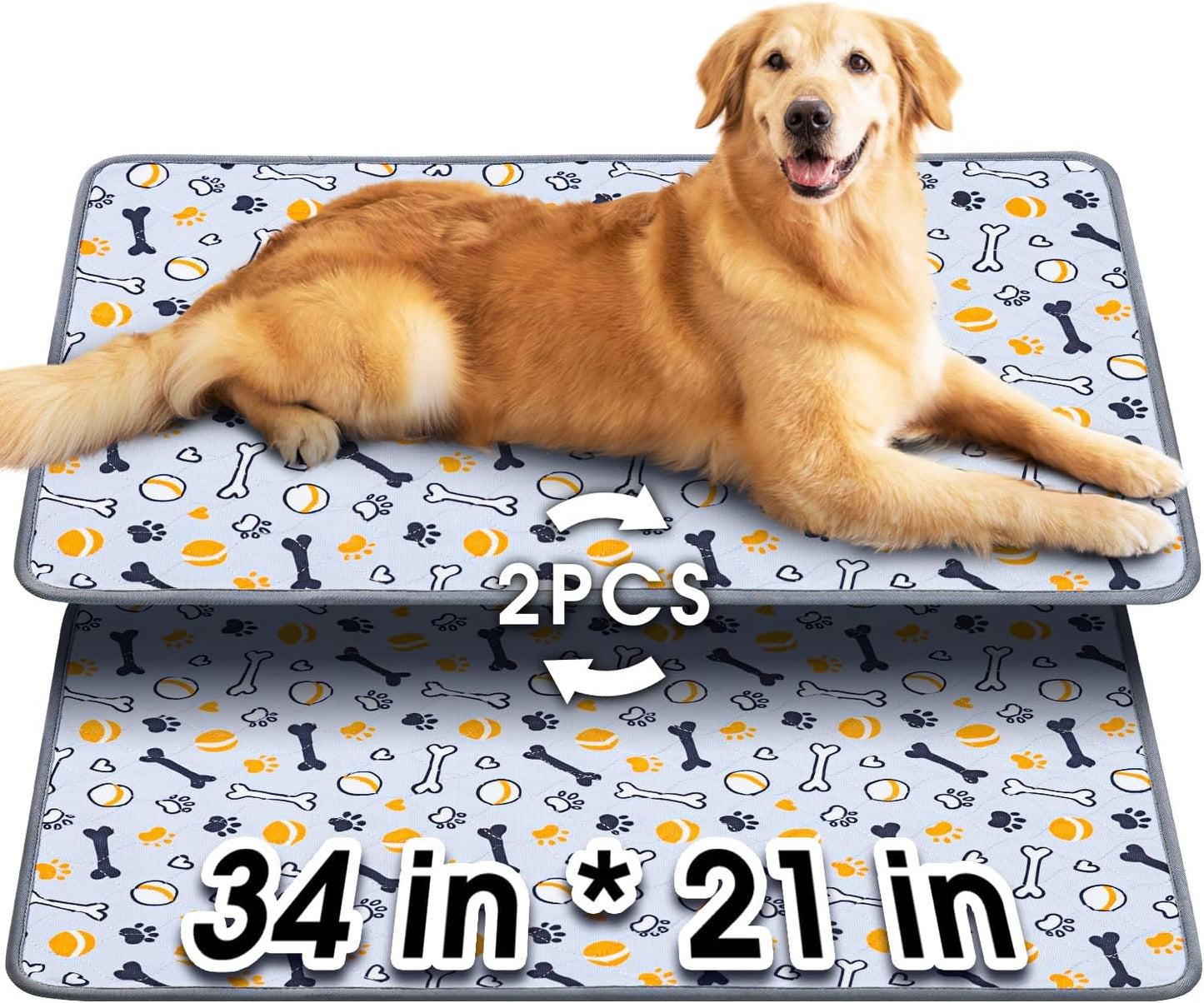 Dog Grass Pad with Tray Large, 41"x27", 2 Reusable Artificial Turf for Dogs Potty, Waterproof Non-Slip Washable Pee Pads, Quickly Absorbency Portable Dog Litter Box for Indoor/Outdoor Use