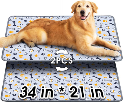 Dog Grass Pad with Tray Large, 41"x27", 2 Reusable Artificial Turf for Dogs Potty, Waterproof Non-Slip Washable Pee Pads, Quickly Absorbency Portable Dog Litter Box for Indoor/Outdoor Use
