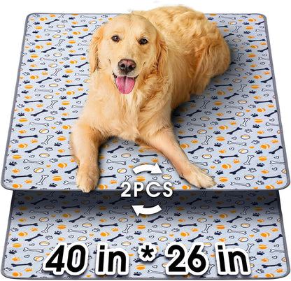 Dog Grass Pad with Tray Large, 41"x27", 2 Reusable Artificial Turf for Dogs Potty, Waterproof Non-Slip Washable Pee Pads, Quickly Absorbency Portable Dog Litter Box for Indoor/Outdoor Use