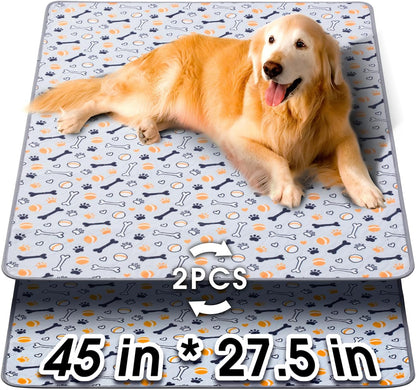 Dog Grass Pad with Tray Large, 41"x27", 2 Reusable Artificial Turf for Dogs Potty, Waterproof Non-Slip Washable Pee Pads, Quickly Absorbency Portable Dog Litter Box for Indoor/Outdoor Use