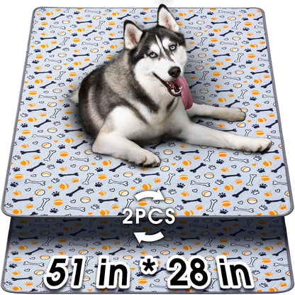 Dog Grass Pad with Tray Large, 41"x27", 2 Reusable Artificial Turf for Dogs Potty, Waterproof Non-Slip Washable Pee Pads, Quickly Absorbency Portable Dog Litter Box for Indoor/Outdoor Use