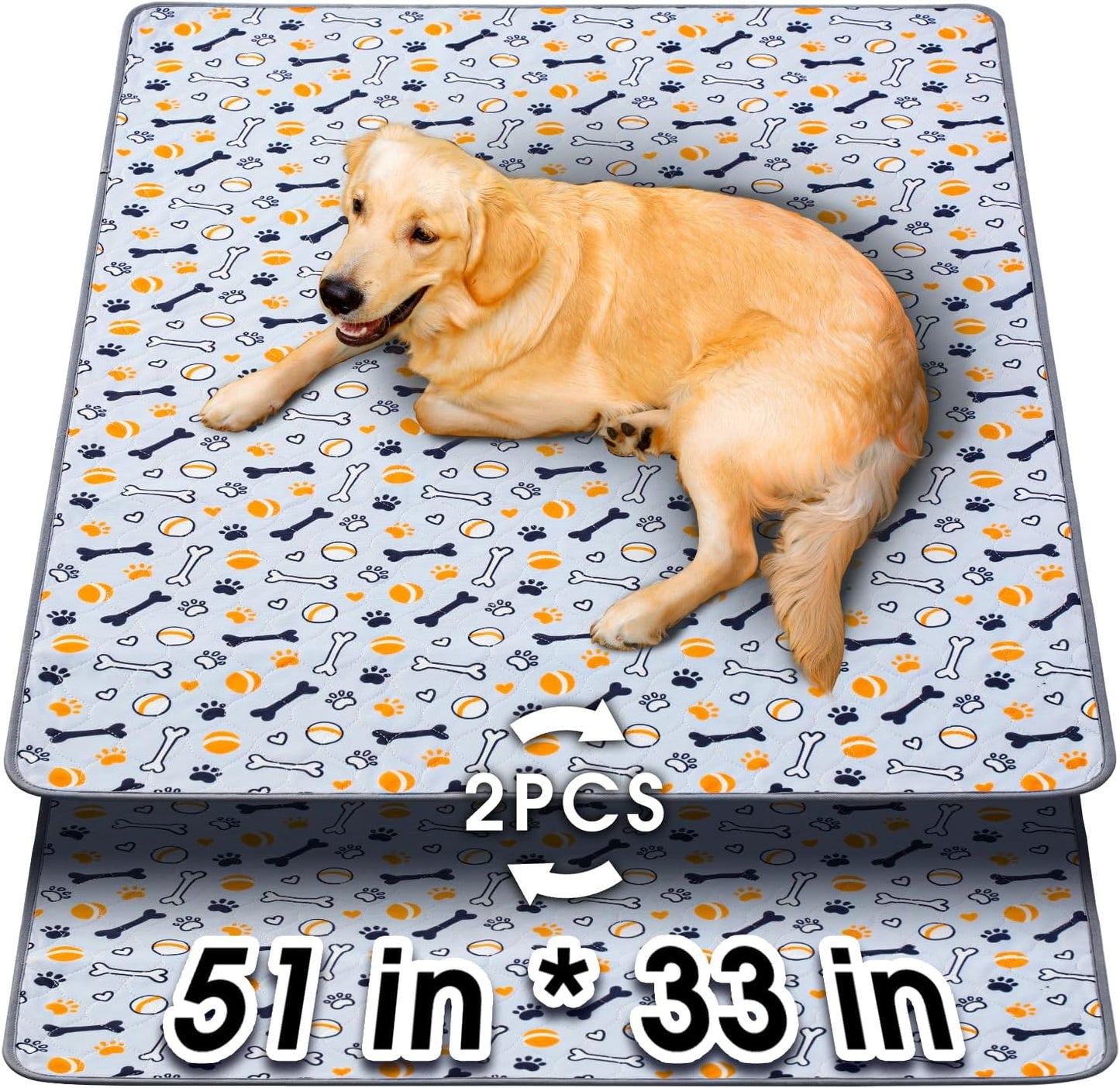 Dog Grass Pad with Tray Large, 41"x27", 2 Reusable Artificial Turf for Dogs Potty, Waterproof Non-Slip Washable Pee Pads, Quickly Absorbency Portable Dog Litter Box for Indoor/Outdoor Use