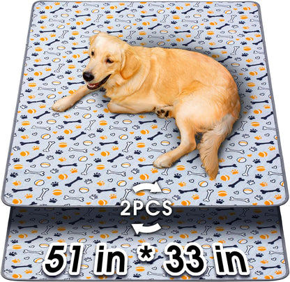 Dog Grass Pad with Tray Large, 41"x27", 2 Reusable Artificial Turf for Dogs Potty, Waterproof Non-Slip Washable Pee Pads, Quickly Absorbency Portable Dog Litter Box for Indoor/Outdoor Use
