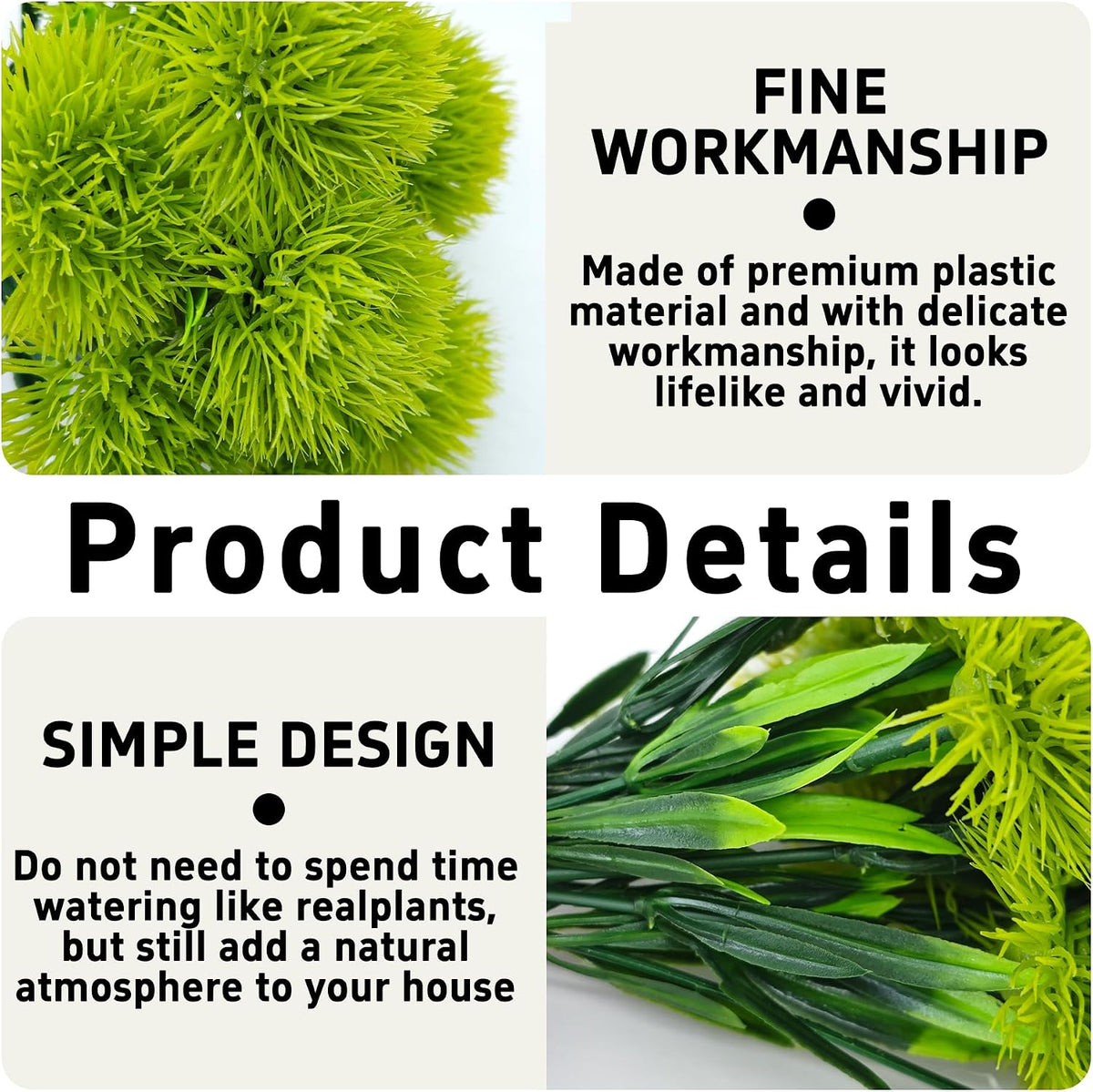 10Pcs 11 Inch Artificial Dandelion Flowers, Faux Plastic Bouquets Shrubs for Home, Wedding, Garden, Party, Indoor/Outdoor Decoration(Green)