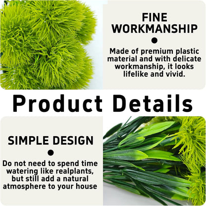10Pcs 11 Inch Artificial Dandelion Flowers, Faux Plastic Bouquets Shrubs for Home, Wedding, Garden, Party, Indoor/Outdoor Decoration(Green)
