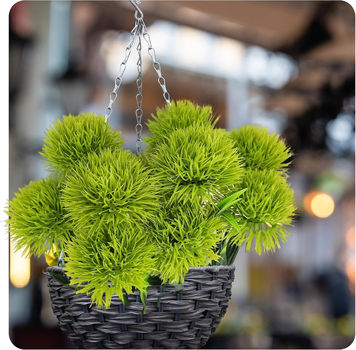 10Pcs 11 Inch Artificial Dandelion Flowers, Faux Plastic Bouquets Shrubs for Home, Wedding, Garden, Party, Indoor/Outdoor Decoration(Green)