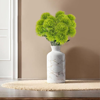 10Pcs 11 Inch Artificial Dandelion Flowers, Faux Plastic Bouquets Shrubs for Home, Wedding, Garden, Party, Indoor/Outdoor Decoration(Green)