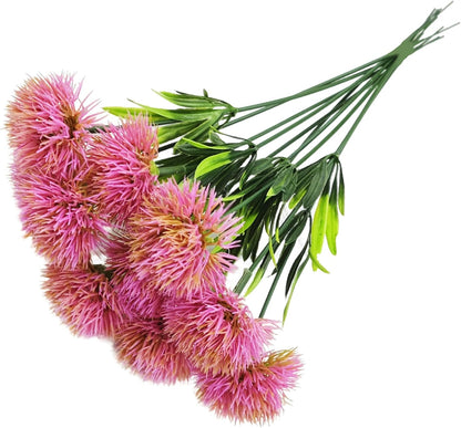 10Pcs 11 Inch Artificial Dandelion Flowers, Faux Plastic Bouquets Shrubs for Home, Wedding, Garden, Party, Indoor/Outdoor Decoration(Green)