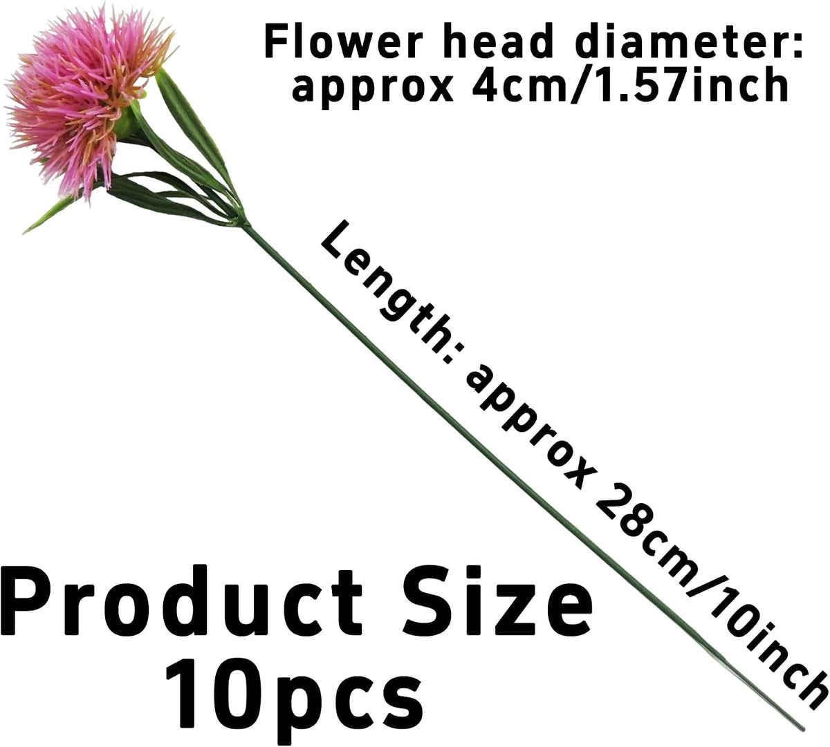 10Pcs 11 Inch Artificial Dandelion Flowers, Faux Plastic Bouquets Shrubs for Home, Wedding, Garden, Party, Indoor/Outdoor Decoration(Green)