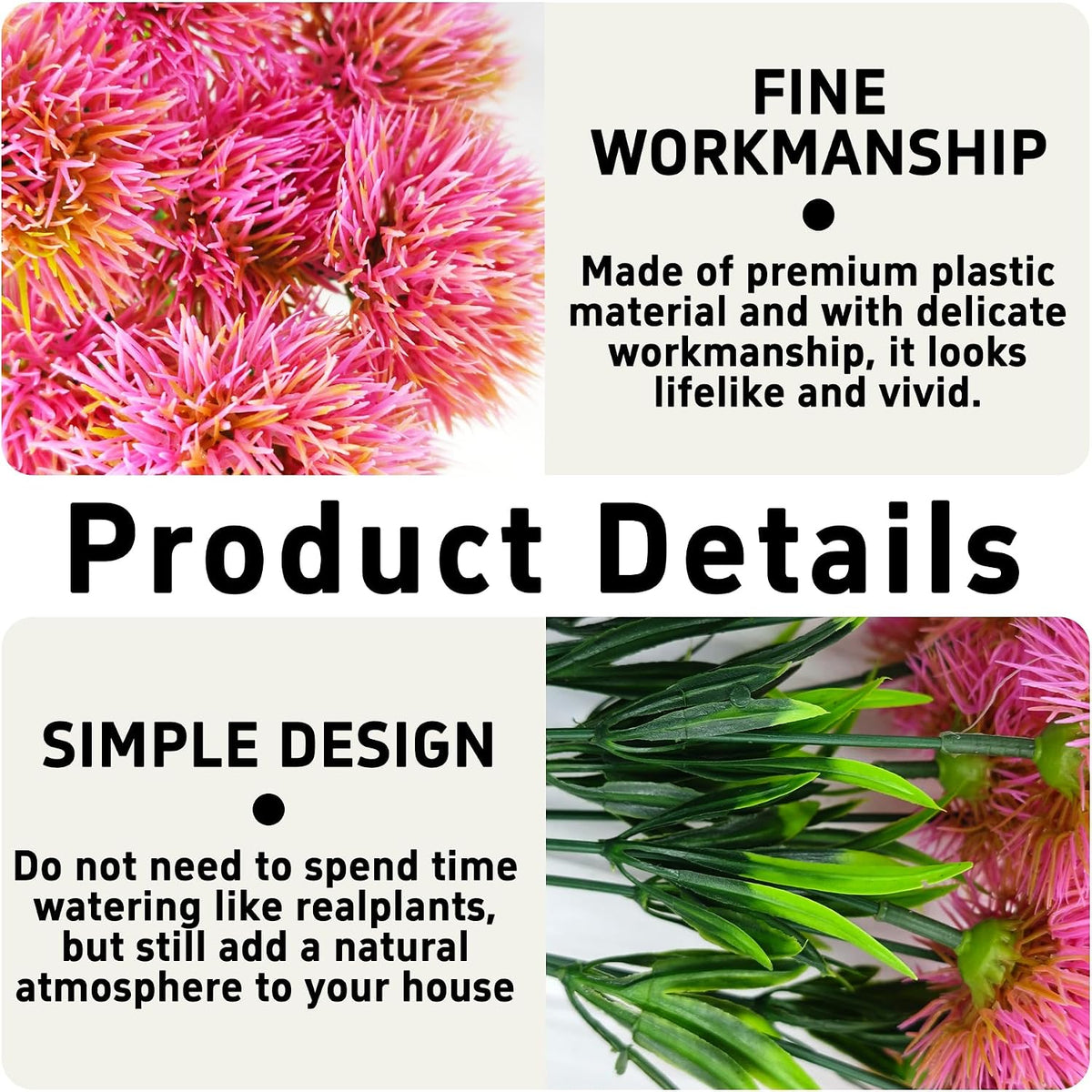10Pcs 11 Inch Artificial Dandelion Flowers, Faux Plastic Bouquets Shrubs for Home, Wedding, Garden, Party, Indoor/Outdoor Decoration(Green)