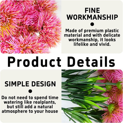 10Pcs 11 Inch Artificial Dandelion Flowers, Faux Plastic Bouquets Shrubs for Home, Wedding, Garden, Party, Indoor/Outdoor Decoration(Green)