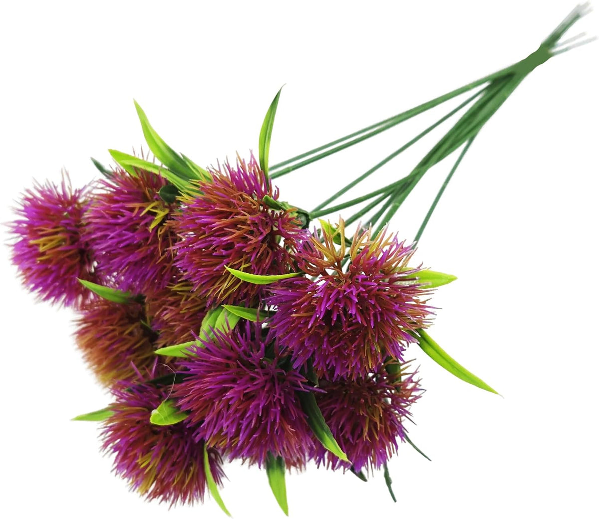10Pcs 11 Inch Artificial Dandelion Flowers, Faux Plastic Bouquets Shrubs for Home, Wedding, Garden, Party, Indoor/Outdoor Decoration(Green)