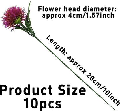 10Pcs 11 Inch Artificial Dandelion Flowers, Faux Plastic Bouquets Shrubs for Home, Wedding, Garden, Party, Indoor/Outdoor Decoration(Green)