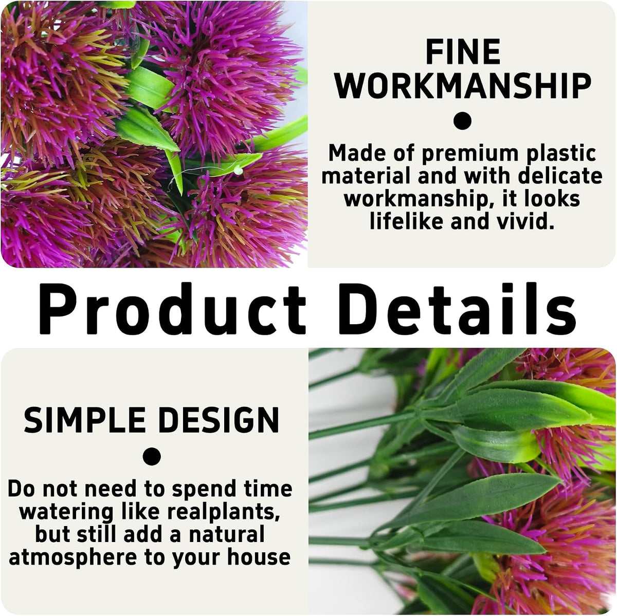 10Pcs 11 Inch Artificial Dandelion Flowers, Faux Plastic Bouquets Shrubs for Home, Wedding, Garden, Party, Indoor/Outdoor Decoration(Green)