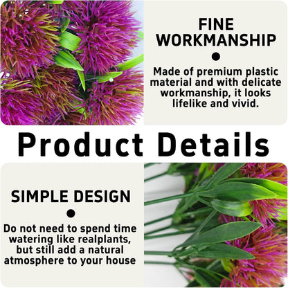 10Pcs 11 Inch Artificial Dandelion Flowers, Faux Plastic Bouquets Shrubs for Home, Wedding, Garden, Party, Indoor/Outdoor Decoration(Green)