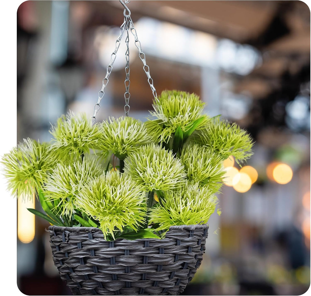 10Pcs 11 Inch Artificial Dandelion Flowers, Faux Plastic Bouquets Shrubs for Home, Wedding, Garden, Party, Indoor/Outdoor Decoration(Green)