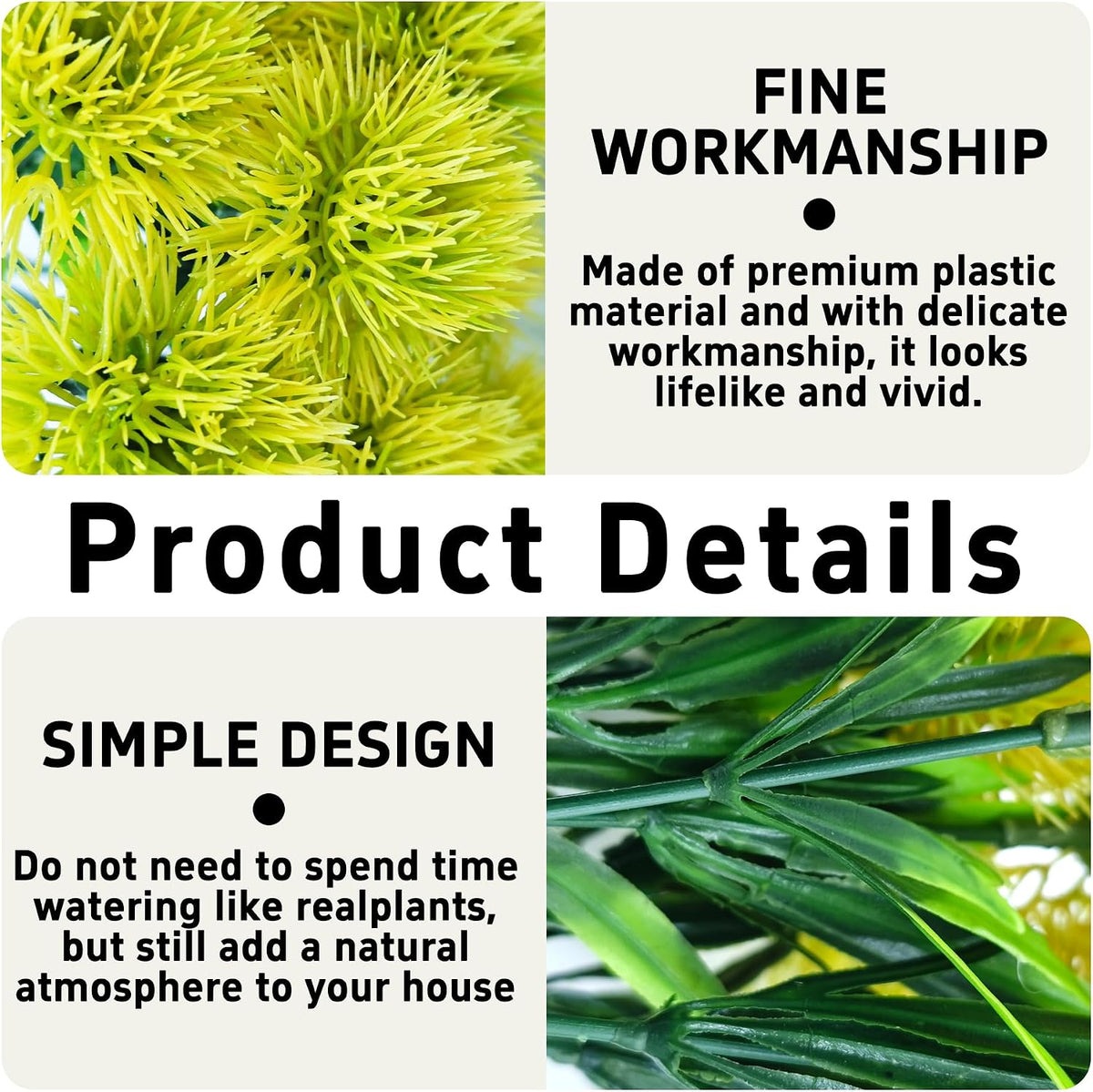 10Pcs 11 Inch Artificial Dandelion Flowers, Faux Plastic Bouquets Shrubs for Home, Wedding, Garden, Party, Indoor/Outdoor Decoration(Green)