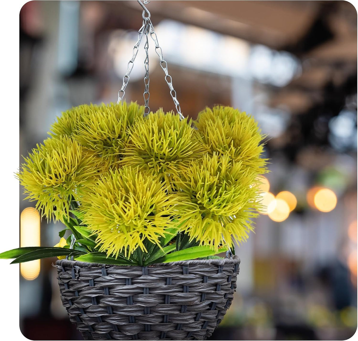 10Pcs 11 Inch Artificial Dandelion Flowers, Faux Plastic Bouquets Shrubs for Home, Wedding, Garden, Party, Indoor/Outdoor Decoration(Green)