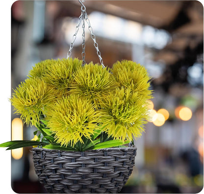 10Pcs 11 Inch Artificial Dandelion Flowers, Faux Plastic Bouquets Shrubs for Home, Wedding, Garden, Party, Indoor/Outdoor Decoration(Green)