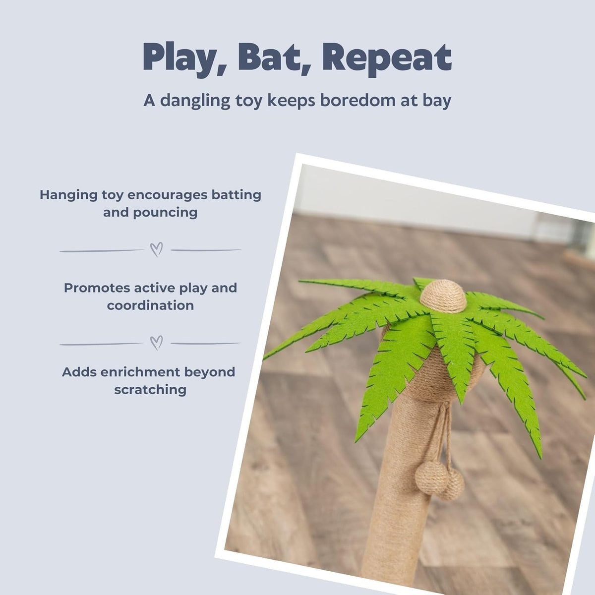 Palmela 25.6-in Palm Tree Cat Scratching Post with Jute Rope
