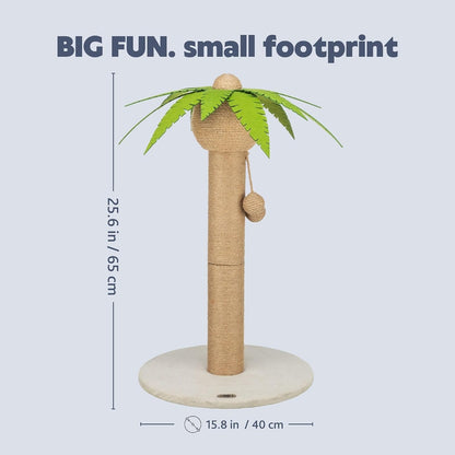 Palmela 25.6-in Palm Tree Cat Scratching Post with Jute Rope