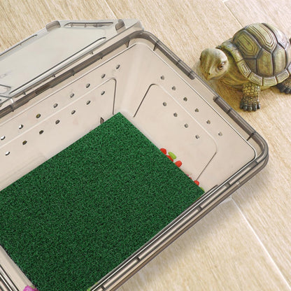 Fish Tank Simulation Turf Mat 9.8X7.9 Inches Artificial Turf for Turtle Basking Platform Home Landscaping Flowerpot Decoration