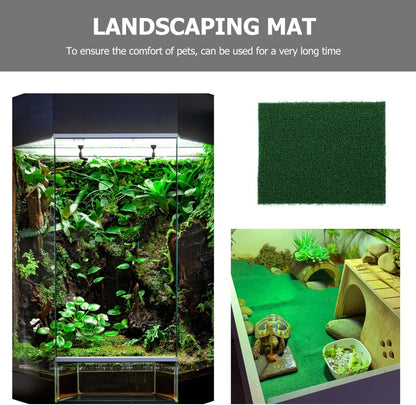 Fish Tank Simulation Turf Mat 9.8X7.9 Inches Artificial Turf for Turtle Basking Platform Home Landscaping Flowerpot Decoration