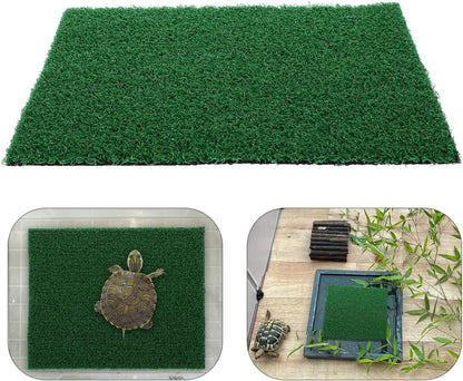 Fish Tank Simulation Turf Mat 9.8X7.9 Inches Artificial Turf for Turtle Basking Platform Home Landscaping Flowerpot Decoration