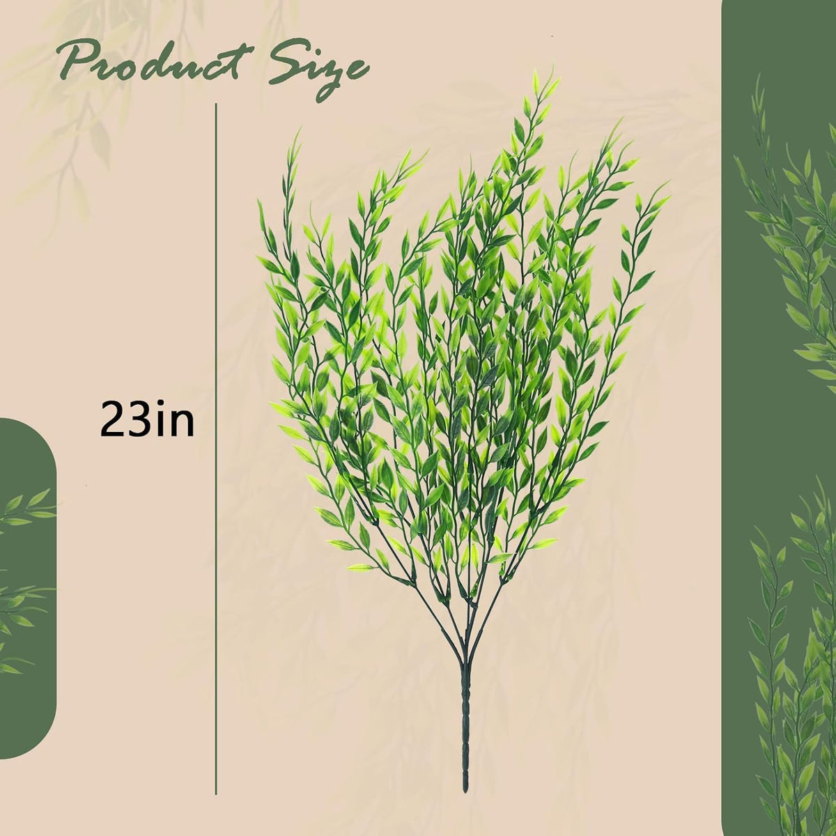 ‌8 Pack Fake Hanging Plants Weeping Willlow Vines UV Resistant Artificial Ivy Greenery Stems for Indoor Outdoor Home Porch Garden Decor