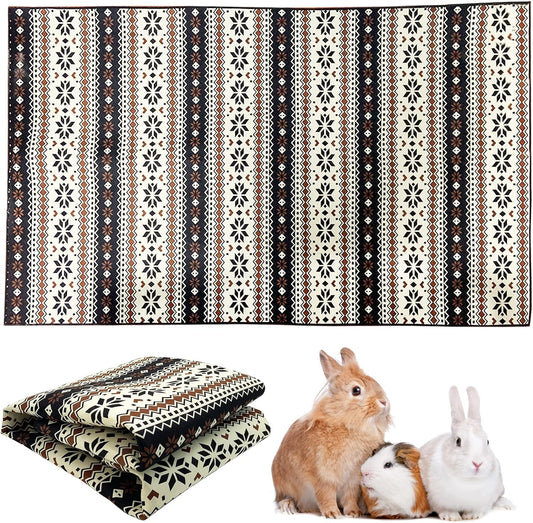 Large Rabbit Floor Mats for Indoor Rabbit Cage Liners Washable 78.7"X47.2" Reusable Bunny Rugs for Playpen Pad Soft Animal Cage Flooring Anti Slip Pet Carpet for Ferret Guinea Pig Bedding